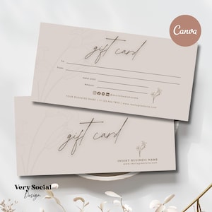Boho Gift Certificate Printable Template Bundle DIY Gift Voucher | Editable Gift Card Spa Lash Salon Certificate Canva | INSTANT DOWNLOAD
