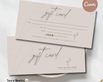 Boho Gift Certificate Template: Editable Spa Salon Voucher (Canva, Instant Download)