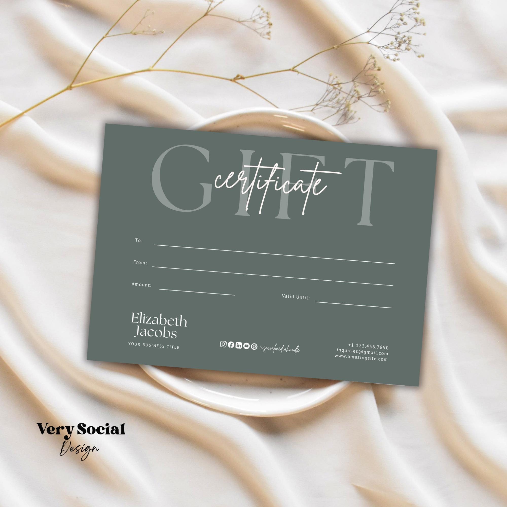 Boho Gift Certificate Printable Template Bundle DIY Gift Voucher ...