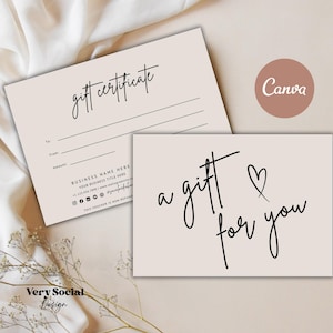 Paquete de plantillas imprimibles de certificados de regalo boho Vale de regalo DIY / Tarjeta de regalo editable Certificado de salón de pestañas de spa Canva / DESCARGA INSTANTÁNEA