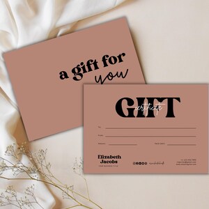 Retro Gift Certificate Printable Template Business DIY Gift Voucher | Editable Gift Card Spa Lash Salon Certificate Canva | INSTANT DOWNLOAD