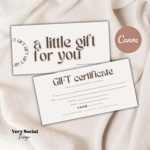 Boho Gift Certificate Printable Template Bundle DIY Gift Voucher | Editable Gift Card Spa Lash Salon Certificate Canva | INSTANT DOWNLOAD