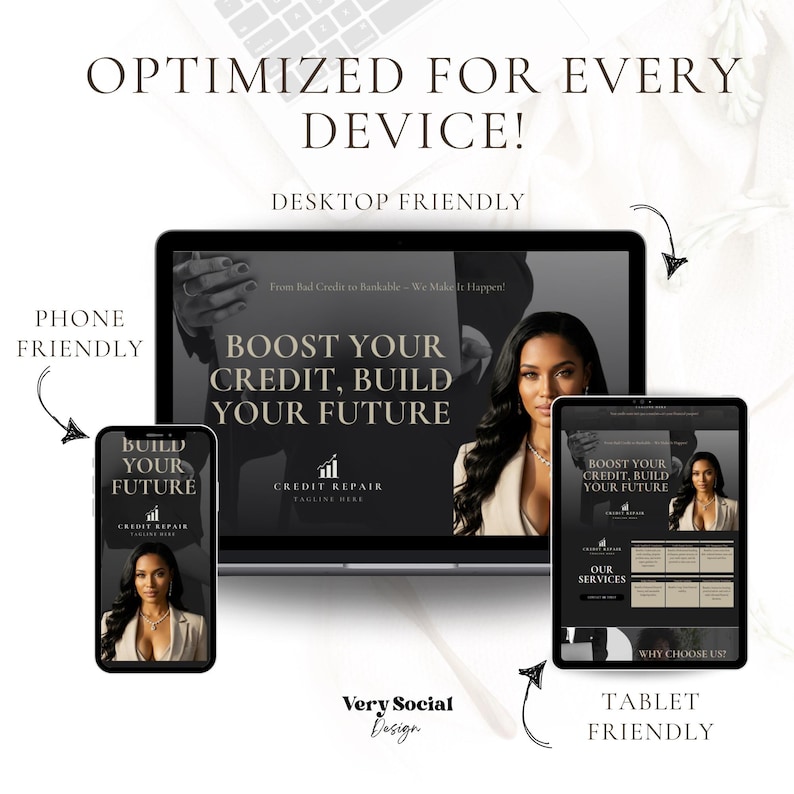 Credit Specialist Website Template: Editable Canva Design (Digital Download) image 3
