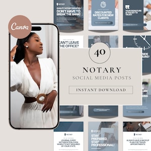 Notary Social Media Posts Templates Notary Marketing Bundle Instagram Posts Loan Signing Agent Facebook Business Posts Branding Notary Posts