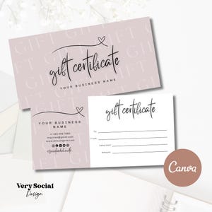 Boho Gift Certificate Printable Template Bundle DIY Gift Voucher | Editable Gift Card Spa Lash Salon Certificate Canva | INSTANT DOWNLOAD