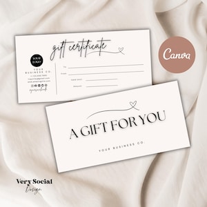 Boho Gift Certificate Printable Template Bundle DIY Gift Voucher | Editable Gift Card Spa Lash Salon Certificate Canva | INSTANT DOWNLOAD