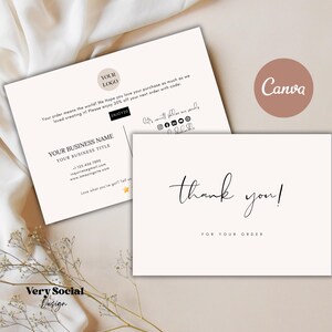 Plantilla de tarjeta de agradecimiento boho Plantilla de tarjeta de presentación de agradecimiento personalizable Tarjeta de revisión de cliente Gracias por su compra Tarjeta Canva DIY