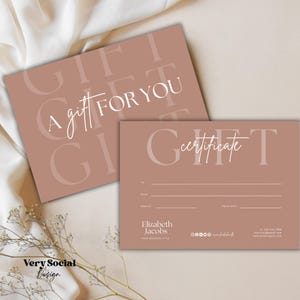 Modèle imprimable de chèque-cadeau bohème | Carte-cadeau d'entreprise modifiable Certificat Spa Lash Salon Canva | TÉLÉCHARGEMENT IMMÉDIAT
