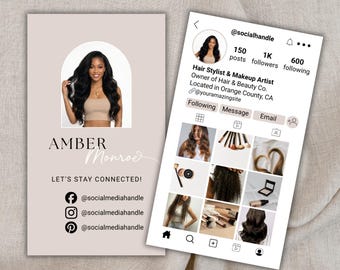Instagram Business Card | Editable Canva Template | Beauty Spa Salon Marketing