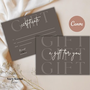 Boho Gift Certificate Printable Template Bundle DIY Gift Voucher | Editable Gift Card Spa Lash Salon Certificate Canva | INSTANT DOWNLOAD