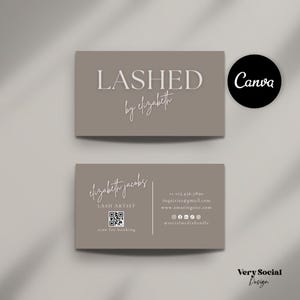 Lash business card template modern minimalist aesthetic beauty business card editable clean simple design lash artist card