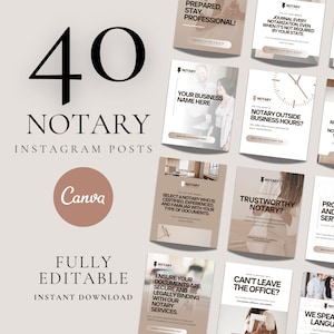 Notary Social Media Posts Templates Notary Marketing Bundle Instagram Posts Loan Signing Agent Facebook Business Posts Branding Notary Posts