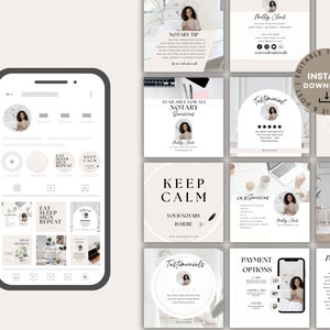 Notary Marketing | Notary Signing Agent | Notary Social Media | Loan Signing Agent | Notary Instagram Posts | Notary Posts Templates IG