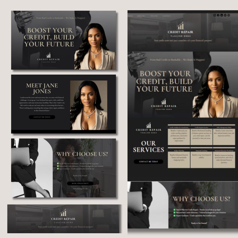 Credit Specialist Website Template: Editable Canva Design (Digital Download) image 5