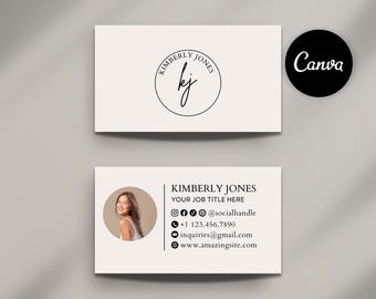 Minimalist Business Card Template | Modern QR Code Calling Card |  Double Sided Design (Canva Editable) Instant Download