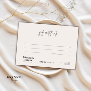 Boho Gift Certificate Printable Template DIY Gift Voucher | Editable Business Gift Card Spa Lash Salon Certificate Canva | INSTANT DOWNLOAD
