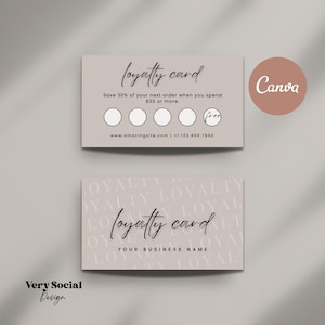 Redigerbar lojalitetskortsmall: Belöningsprogram för småföretag (Canva)