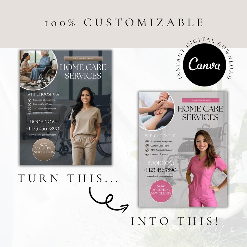 Home Care Service Flyer | Medical Brochure Template | Caregiver ...