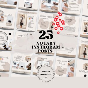 Notary Instagram Posts Templates Social Media Kit Loan Signing Agent Templates, Notary IG Posts