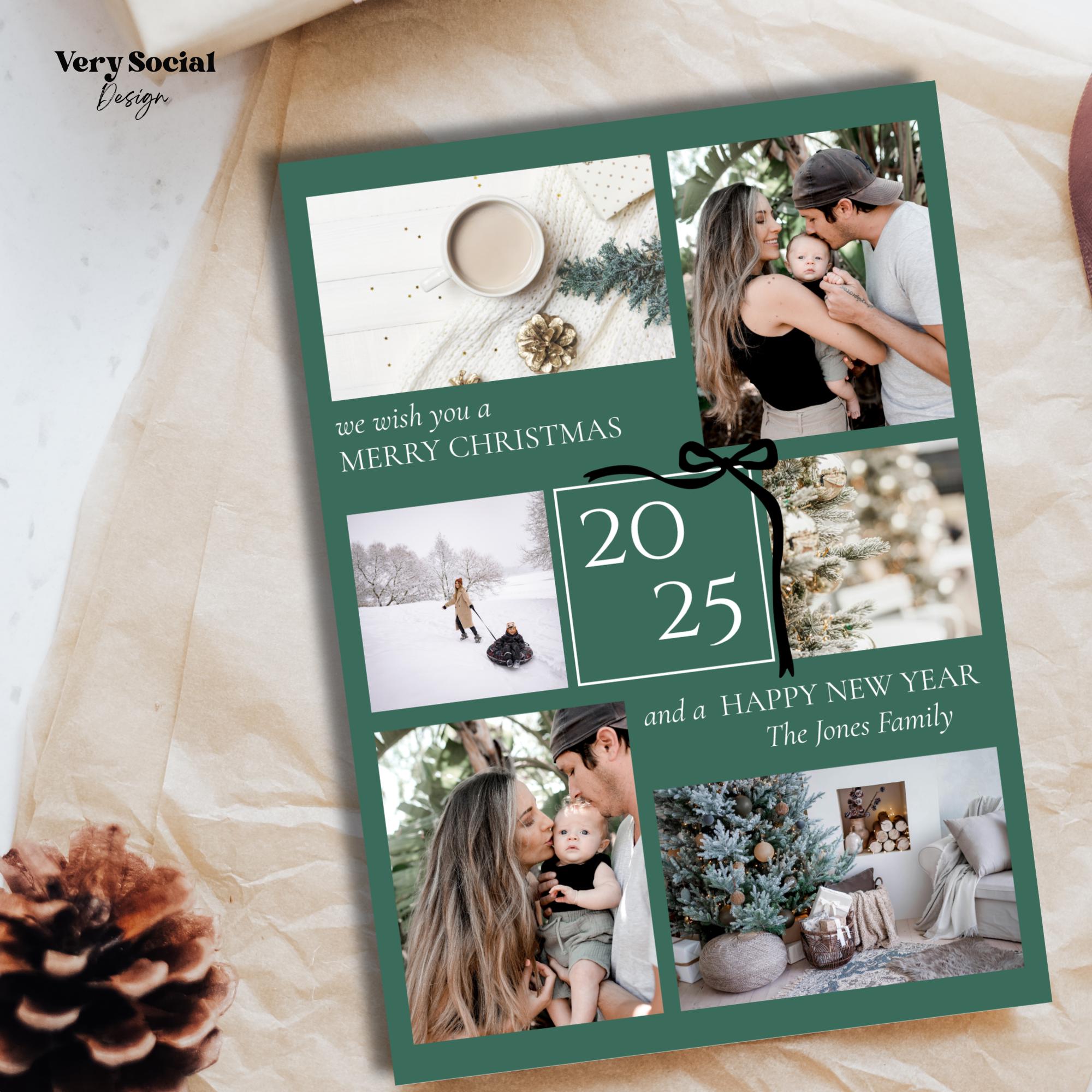 Holiday Photo Card Template | Editable Christmas Card | Canva Digital ...