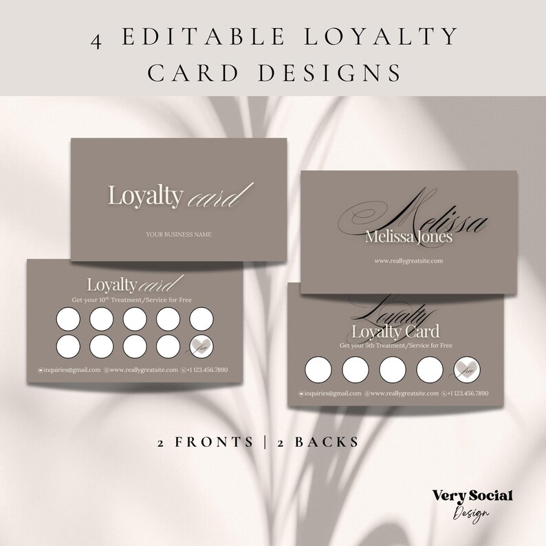 Lux Loyalty Card Template | Small Business Reward Program | Editable ...