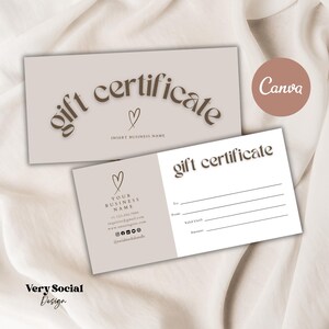 Boho Gift Certificate Printable Template Bundle DIY Gift Voucher | Editable Gift Card Spa Lash Salon Certificate Canva | INSTANT DOWNLOAD