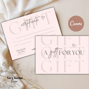 Modello di buono regalo Boho stampabile Pacchetto fai da te Buono regalo / Buono regalo modificabile Certificato spa salone ciglia Canva / DOWNLOAD IMMEDIATO