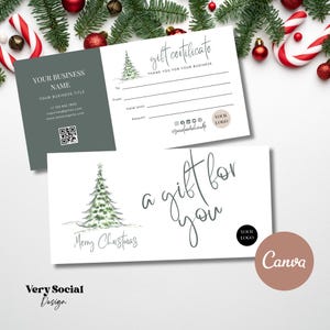 Boho Christmas Gift Certificate Printable Template DIY Gift Voucher | Editable Gift Card Spa Lash Salon Certificate Canva | INSTANT DOWNLOAD