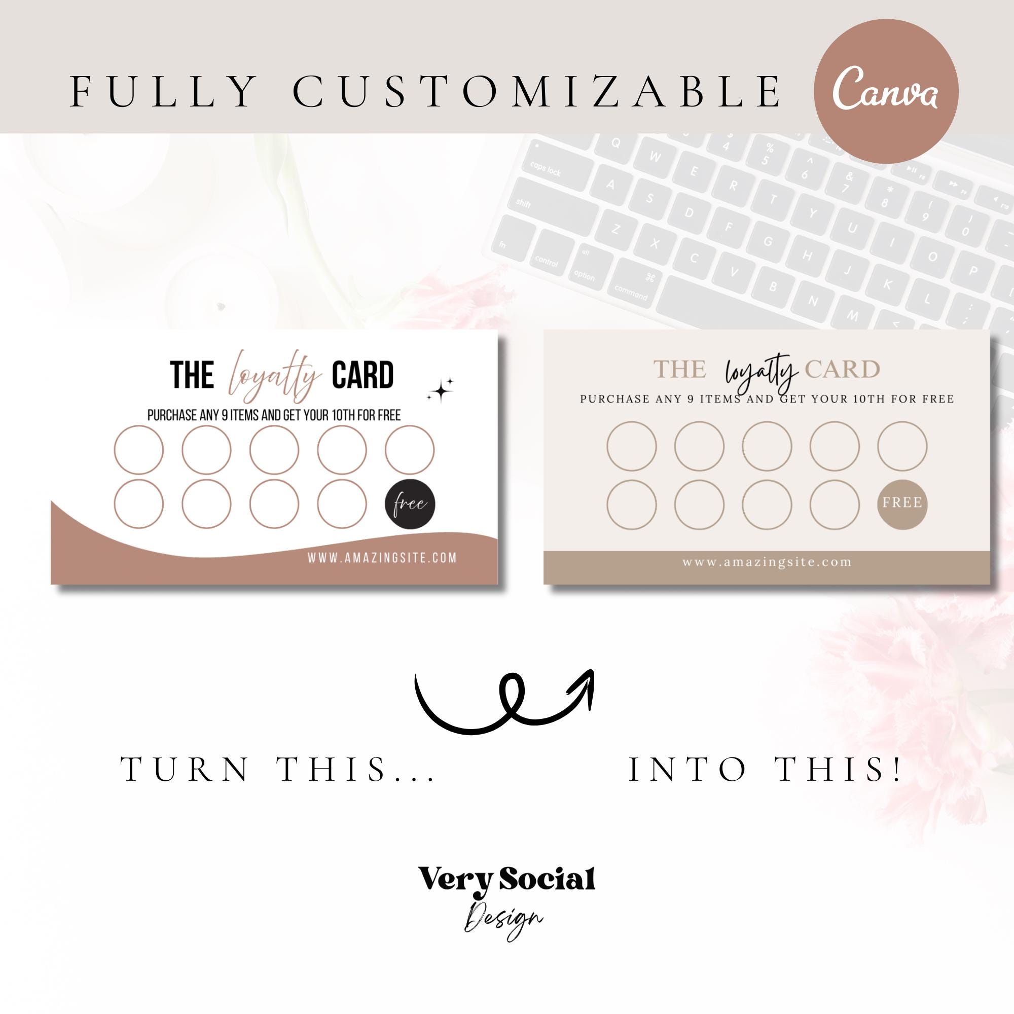 Editable Loyalty Card Template: Canva Design for Small Business ...
