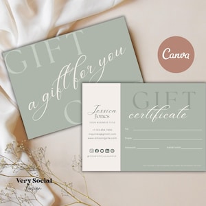 Boho Gift Certificate Printable Template Bundle DIY Gift Voucher | Editable Gift Card Spa Lash Salon Certificate Canva | INSTANT DOWNLOAD