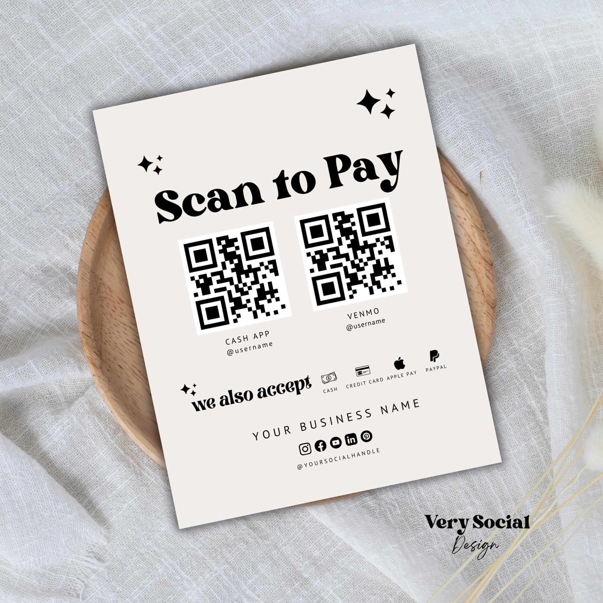 Scan to Pay Flyer Template: Small Business Payment Design (canva ...