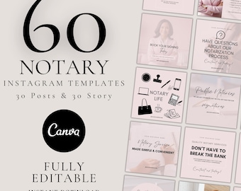Modern Notary Social Media Kit | Instagram Posts & Stories | Canva Editable Templates