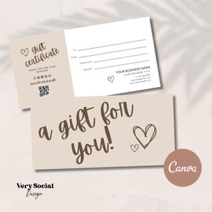Boho Gift Certificate Printable Template DIY Gift Voucher | Editable Business Gift Card Spa Lash Salon Certificate Canva | INSTANT DOWNLOAD