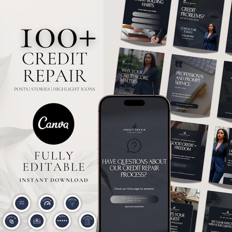 Credit Repair Social Media Templates | Posts & Stories | Finance ...