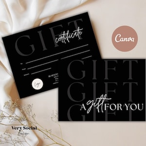 Modèle de carte imprimable pour chèque-cadeau bohème | Carte-cadeau modifiable Certificat Spa Lash Salon Canva | Chèque-cadeau de luxe
