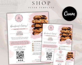 Cookie Flyer Template | Bakery Business | DIY Cookie Business Flyer | Canva Instant Download | Social Media Post
