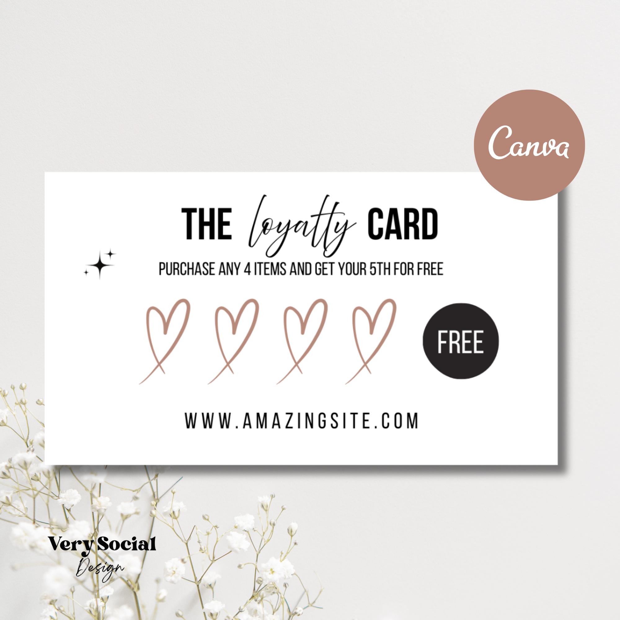 Editable Loyalty Card Template: Canva Design for Small Business ...