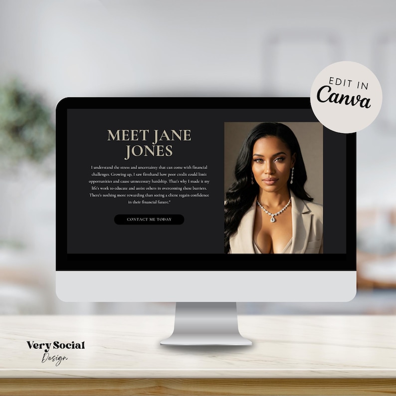 Credit Specialist Website Template: Editable Canva Design (Digital Download) image 2