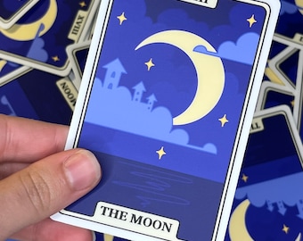 The Moon Tarot Card Sticker | Waterproof Vinyl Sticker