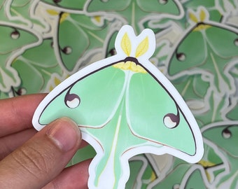 Luna Moth Sticker | Waterproof Vinyl Sticker