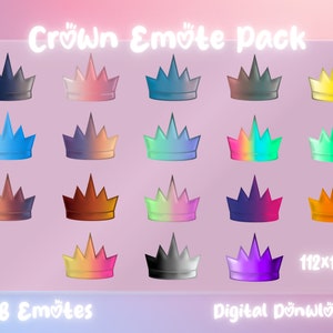 Krone Emotes, süße Emotes, Twitch Emotes, Discord Emotes, Regenbogen Emotes, Twitch, Discord, Streamer, Gaming Emotes, Regenbogen, Günstige Emotes,
