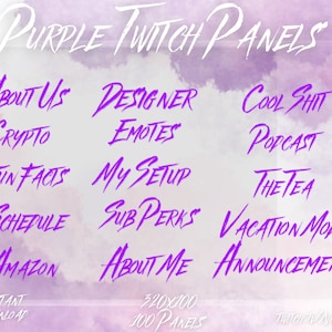 100 Twitch Panels, Neon Lila Twitch Panels, Grunge Twitch, Twitch Panels Lila, Coole Twitch Panels, Einfache Twitch Panels