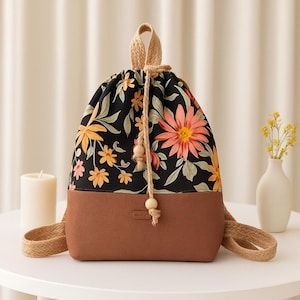 Flower Backpack English Video Tutorial & PDF Pattern / Sewing Pattern / Satin bag/ wedding bag / DIY Craft / mini hand bag / Classic bag