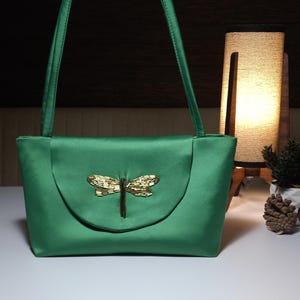 Libelle Tasche Video Anleitung & PDF Schnittmuster / Schnittmuster / Satin Tasche Hochzeit / DIY Handwerk / Mini Handtasche / klassische Tasche