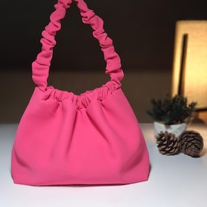 Rosa Tasche Schnittmuster Video Anleitung & PDF Schnittmuster / Pinke Tasche / Satin Tasche/ Hochzeit Tasche / DIY-Handtasche / Vintage Tasche / Barbietasche / Vintage Tasche