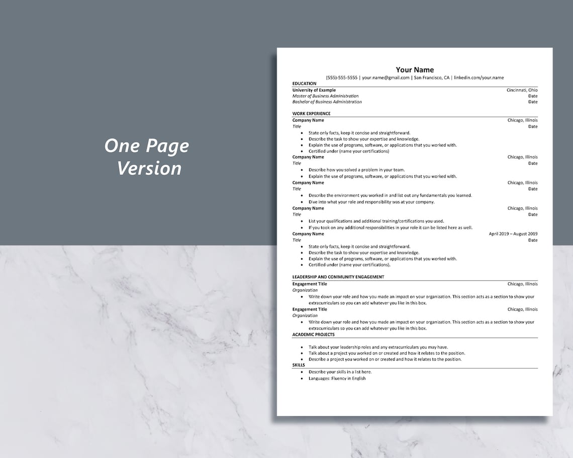 Universally Accepted ATS Friendly Resume Template Word, Pages, ATS ...