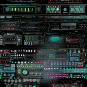 Scifi Circuitry Panel (Seamless Texture Sticker)  (5.5-inch LARGE Sticker)