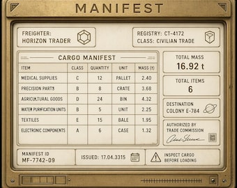 Manifest Screen