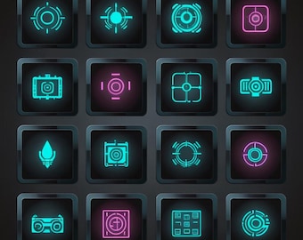 Scifi Button Icons Futuristic Sigma (5.5-inch LARGE Sticker)