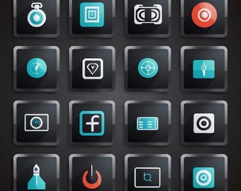 Scifi Button Icons Futuristic Epsilon (5.5-inch LARGE Sticker)